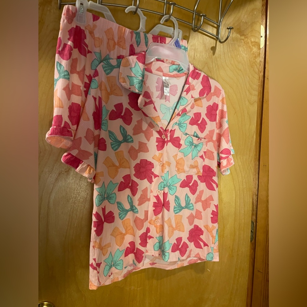 Ruffle Bow Pajama Set